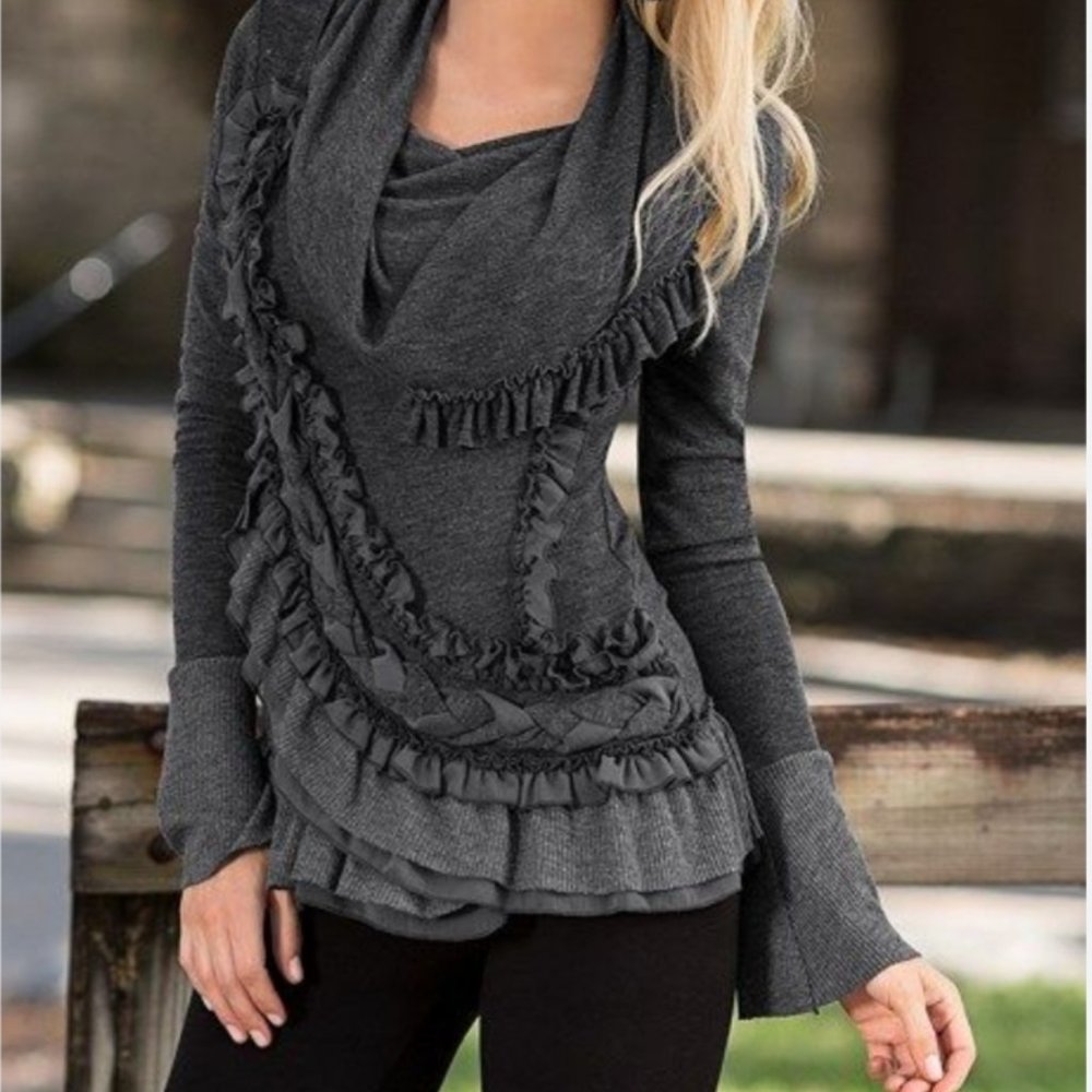 VENUS Dark Grey Top with hood